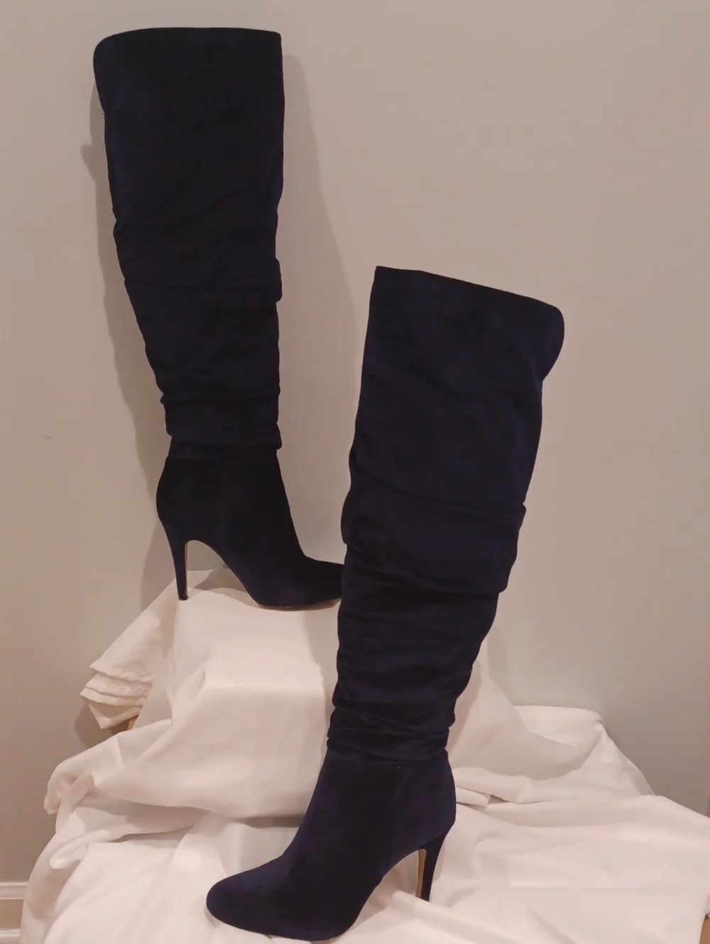 INC Women's Tall Slouch Stiletto Boots - Navy